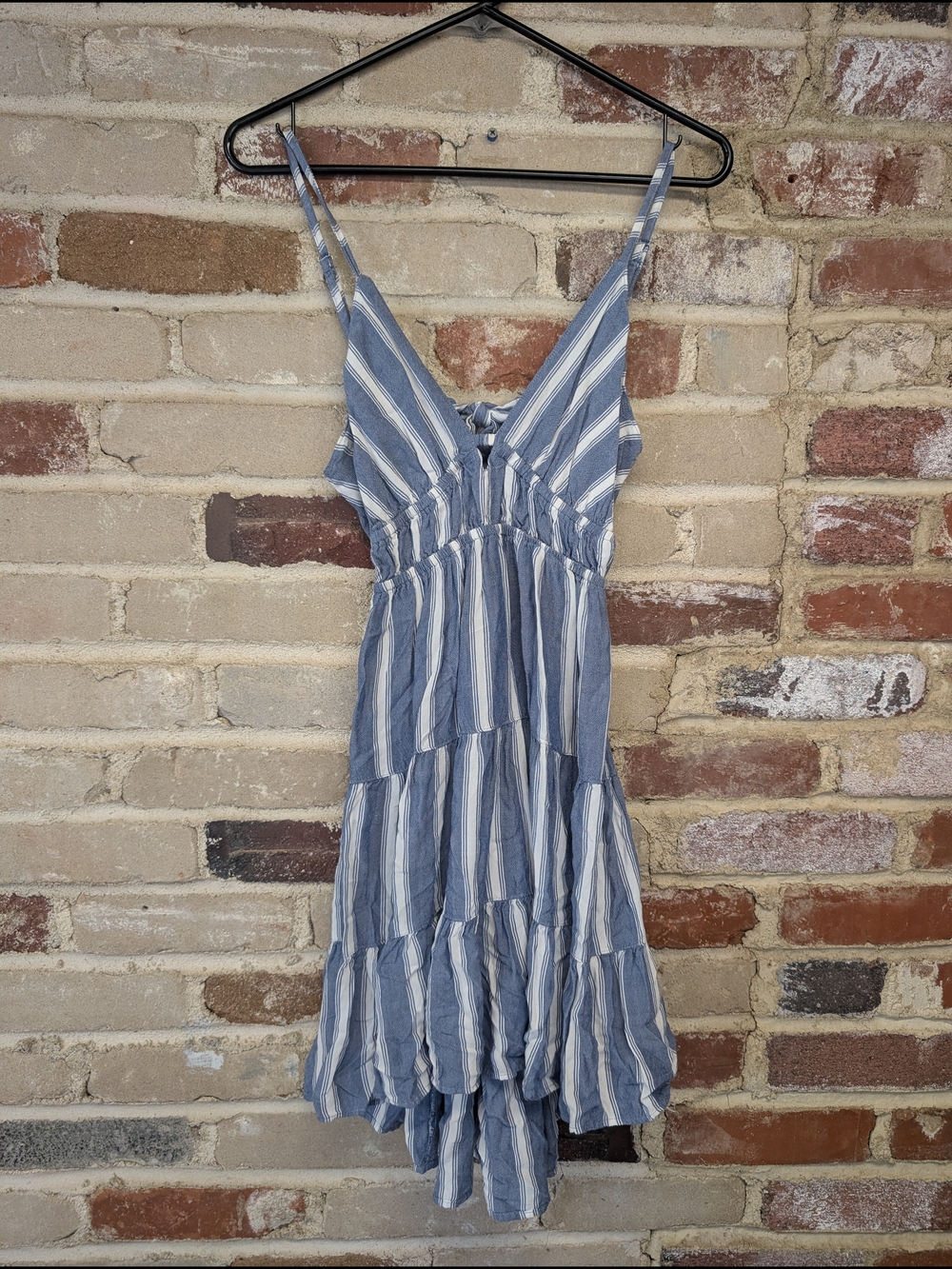 Angie Blue and White Striped Spaghetti Strap Sundress